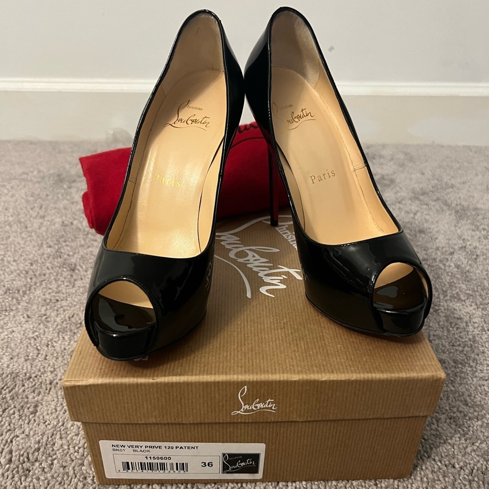 Christian Louboutin (sz 36)Hyper Prive 120 Patent Calf Black